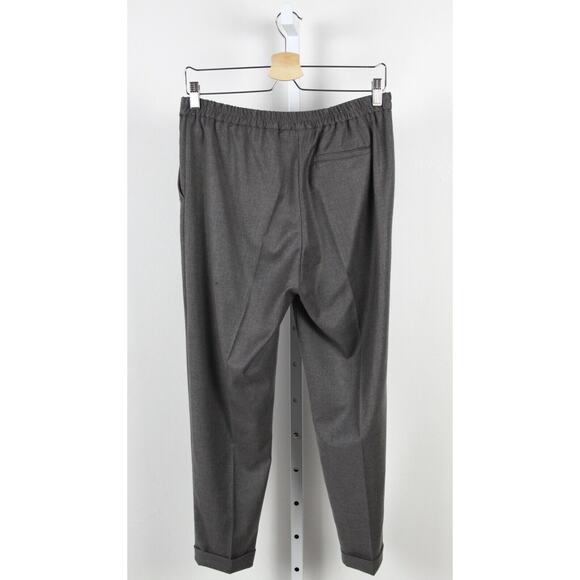 T JACKET Claudio Tonello S Italy Pleated Crop Cuff Pants Rear Elastic Waist Gray - Picture 2 of 8